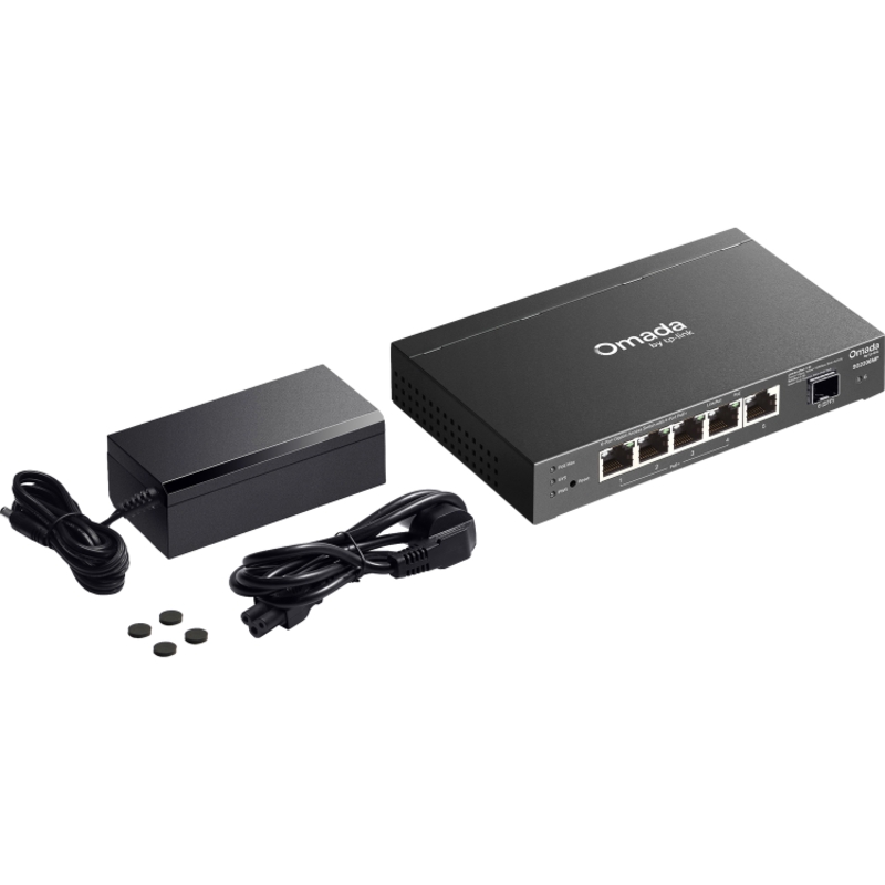 Коммутатор TP-Link Omada SG2206MP управляемый, 6 портов: 5 RJ-45 1 Гбит/с, 4 из них PoE+, 1 SFP, бюджет 63 Вт, фото 6