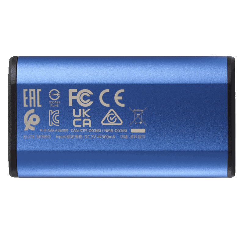 Внешний SSD ADATA SE880, 500GB, USB 3.2 Gen2 Type-C, up to R/W 2000/2000 MB/s, 64.8x35x12.5mm, Blue (ADATA AELI-SE880-500GCBU), фото 2