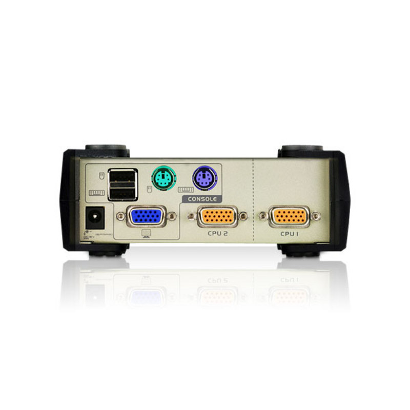 2-x порт. переключатель, электрон., KVM, 1 user PS2/USB+VGA = 2 cpu PS2/USB+VGA, со шнурами PS2/USB 2х1.2м., 2048x1536, настол., без OSD, некаскад. CUBIQ 2 PORT USB & PS/2 KVM SWITCH (ATEN CS82U), фото 3