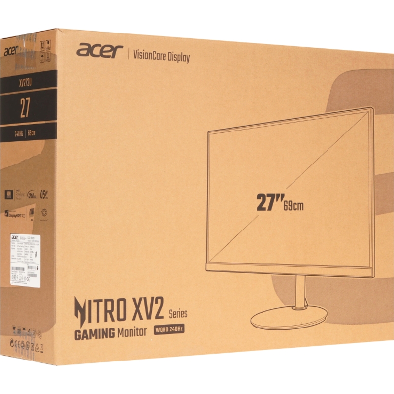 Монитор Acer Nitro XV272UW2bmiiprx, 27 ″, 2560x1440, 240 Гц, IPS, чёрный, формат 16:9, фото 8