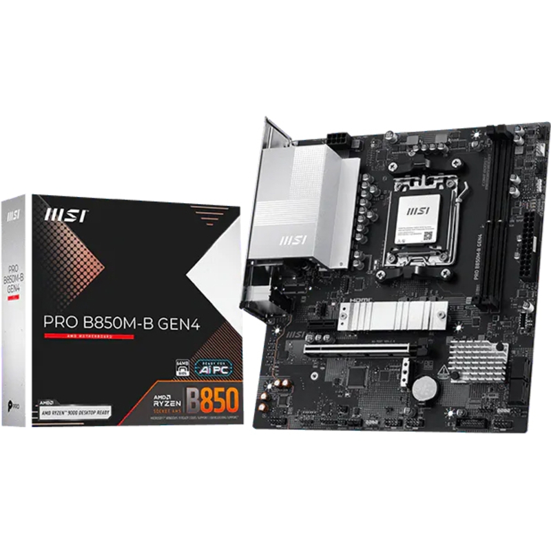 Материнская плата MSI PRO B850M-B GEN4, AM5, AMD B850, Micro-ATX, DDR5, фото 3