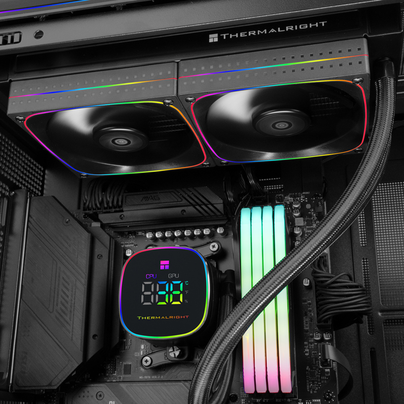 Система жидкостного охлаждения Thermalright Frozen Horizon 240 Digital, чёрный, фото 9