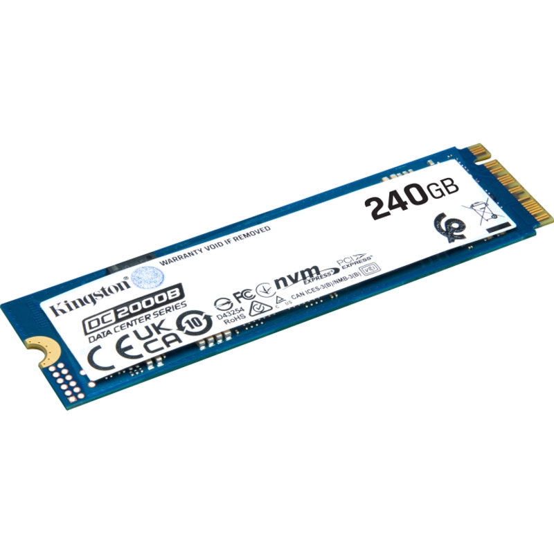 Твердотельный накопитель Kingston SSD DC2000B 240GB, M.2 22x80mm, NVMe, PCIe Gen 4x4, 3D TLC, R/W 4500/400MB/s, IOPs 260 000 (Kingston SEDC2000BYM8/240G), фото 3