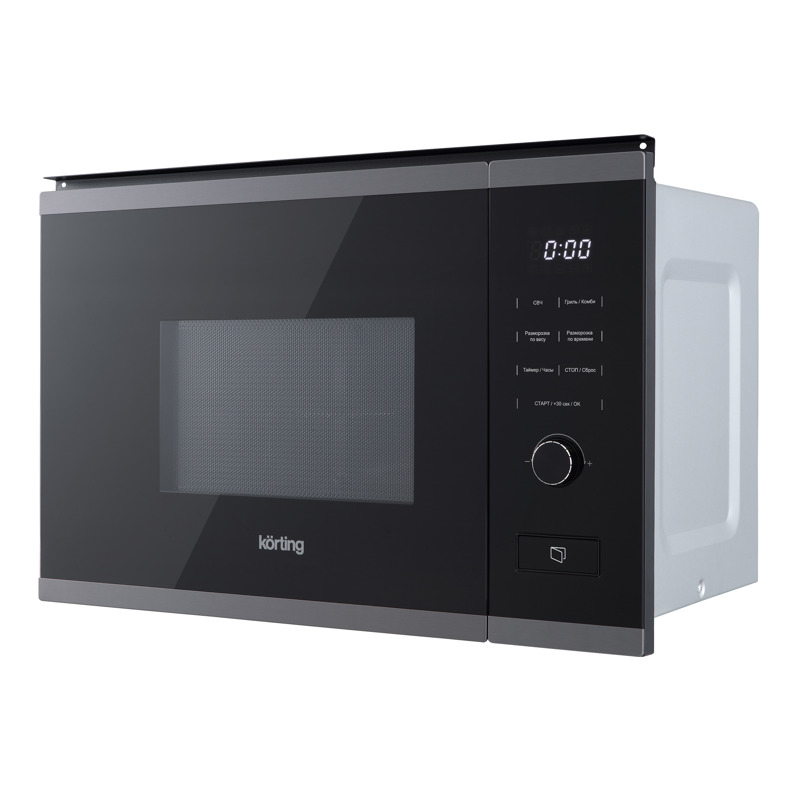 Встраиваемая микроволновая печь Korting KMI 820 GNBX, 20 л, 800 Вт, гриль, чёрное стекло, фото 2