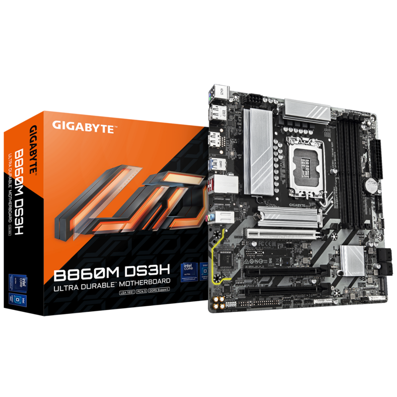 Материнская плата Gigabyte B860M DS3H, LGA1851, Intel B860, mATX, DDR5, фото 4