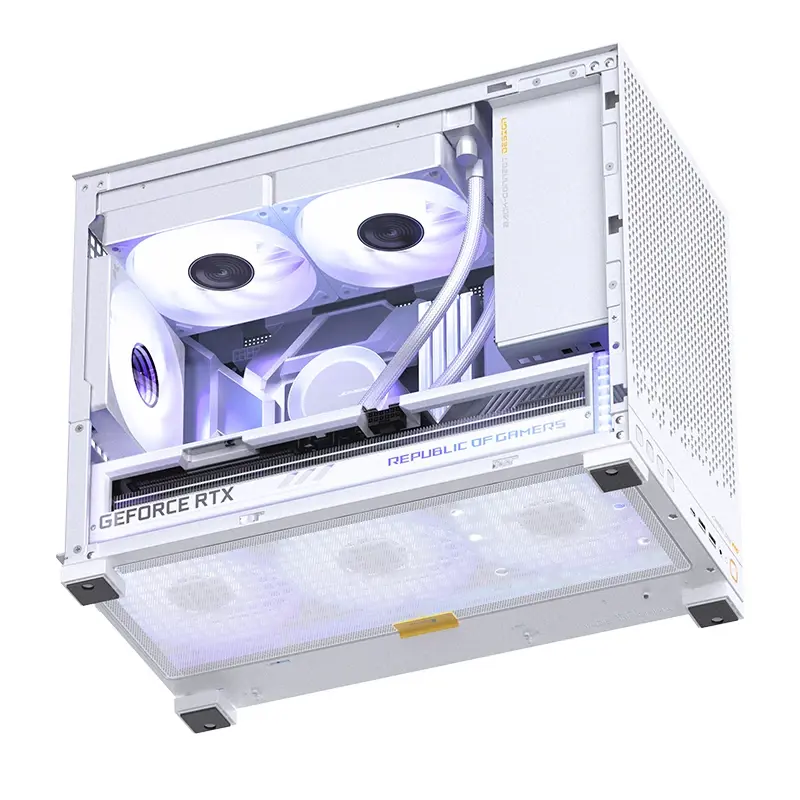 Корпус для ПК Jonsbo D32 PRO, Mini Tower, белый, под mATX, Mini-ITX, материал пластик, сталь, стекло, фото 10