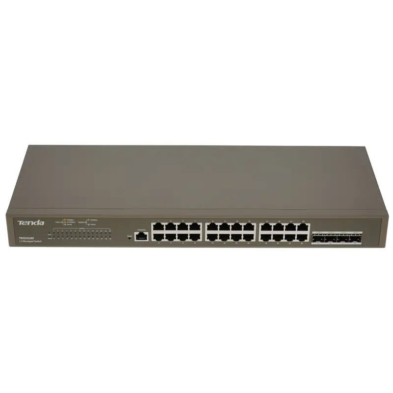 Коммутатор Tenda TEG5328F управляемый L2, 24 порта 1 Гбит/с, 4 SFP, для стойки, фото 2