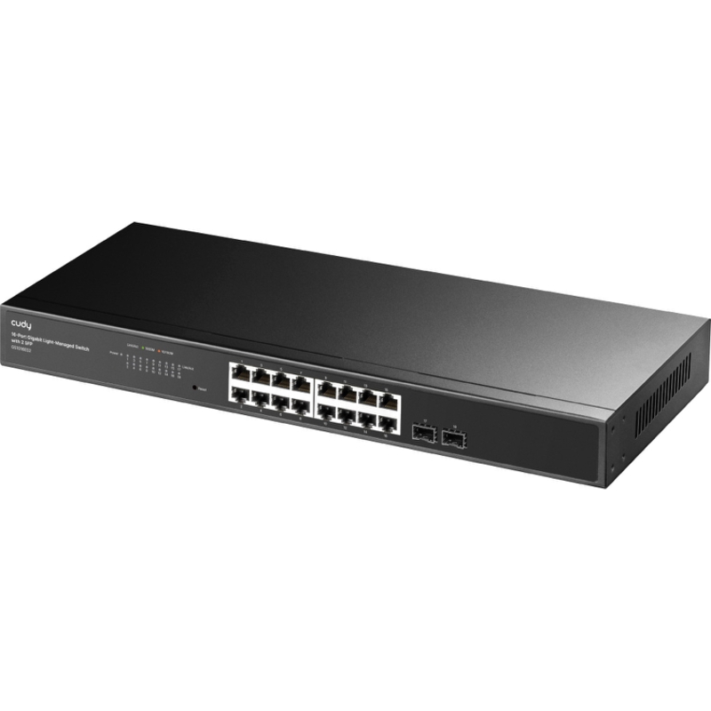 Коммутатор Cudy с облегчённым управлением, 16 портов 1 Гбит/с, 2 слота SFP, VLAN, DIP-переключатель, фото 2