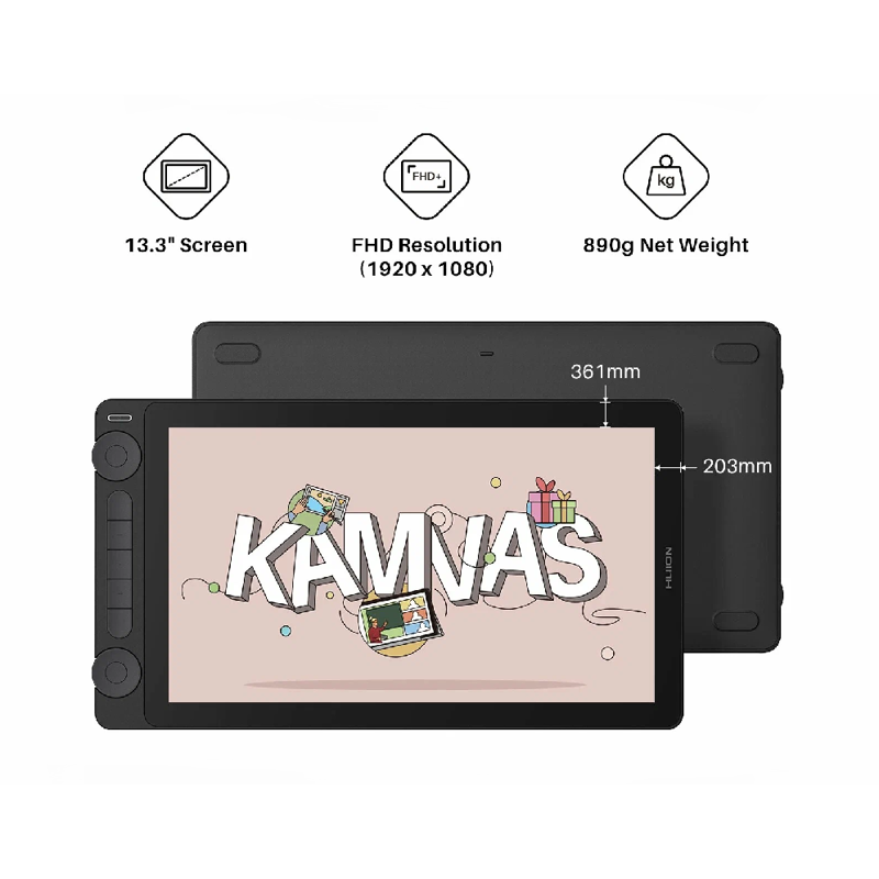 Интерактивный дисплей Сенсорный Huion KAMVAS 13 Gen 3, 13.3 ″, 16384 уровней нажима, фото 8