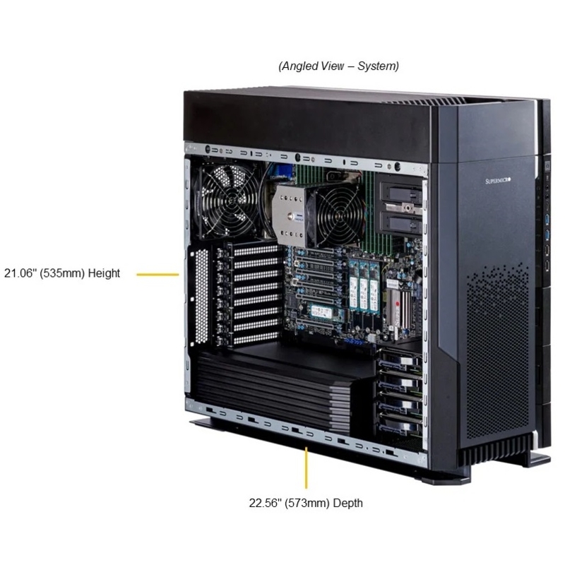 Серверная платформа Supermicro UP Workstation Server 5U (Full Tower), 1x LGA4677 (Intel® Xeon® W-3500/W-3400), Intel W790 (SuperMicro SYS-551A-T), фото 2