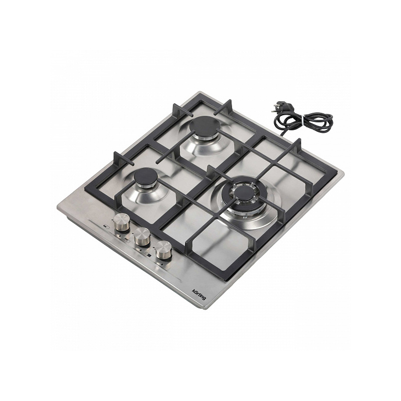 Варочная панель Korting Crystal HG 465 CTX, газовая, 45 см, 3 конфорки, WOK, нержавеющая сталь, фото 4