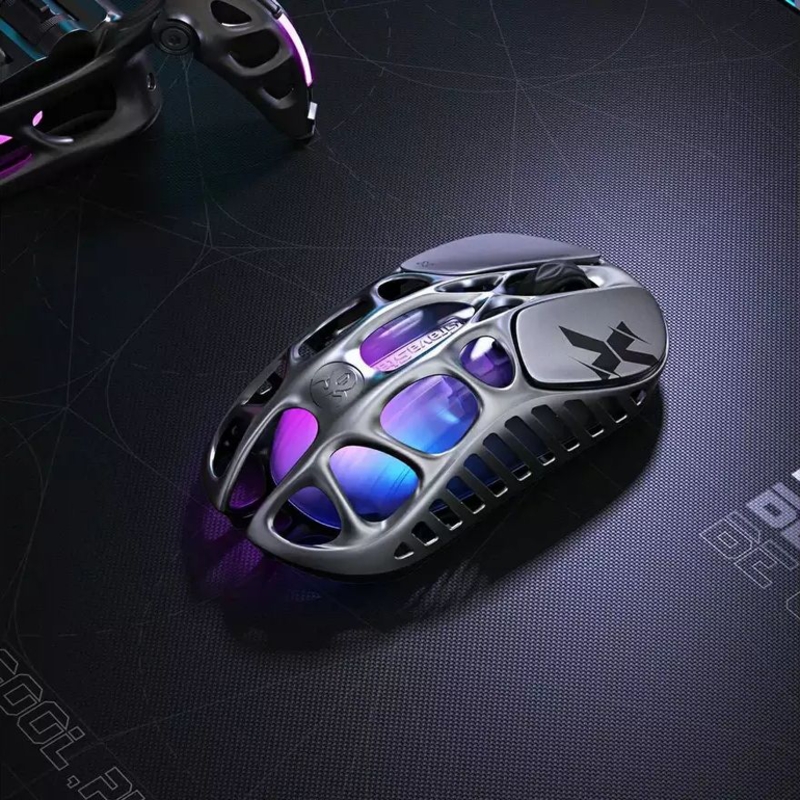 Мышь Gravastar Mercury X GRY, USB-C, Bluetooth, радиоканал, 32000 dpi, серый, подсветка, фото 7