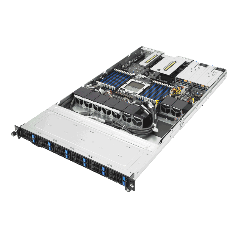Серверная платформа ASUS RS501A-E12-RS12U, 1U, 1 x SP5 LGA6096 360W, 24 x DDR5 6400/4800*, 12x 2.5" NVMe hsb, 2 x M.2 22110 (ASUS 90SF03Y1-M000D0), фото 6