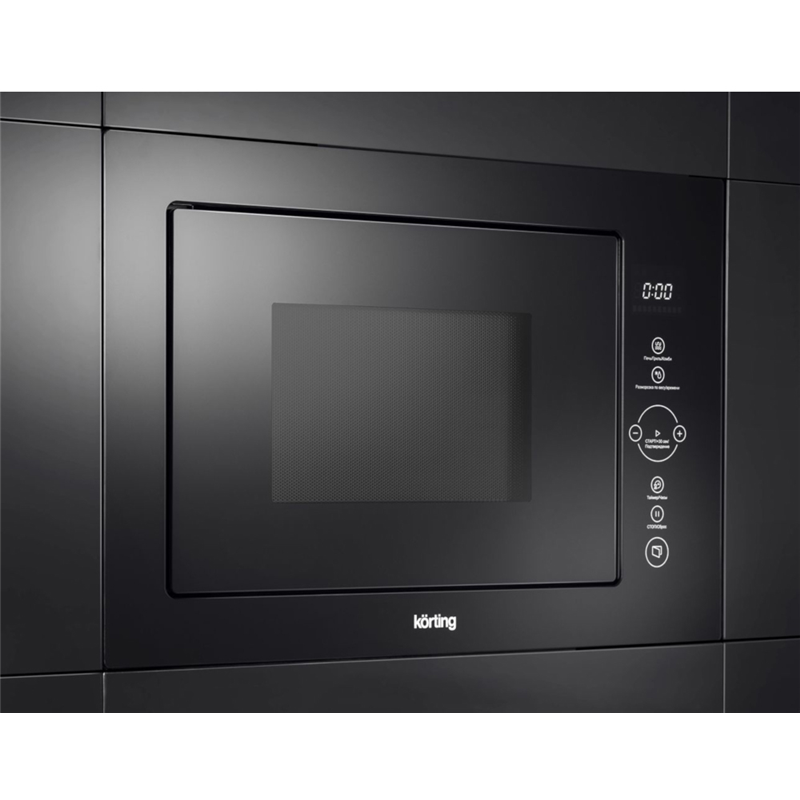 Встраиваемая микроволновая печь Korting KMI 825 TGN, 25 л, 900 Вт, гриль 1000 Вт, чёрное стекло, фото 3