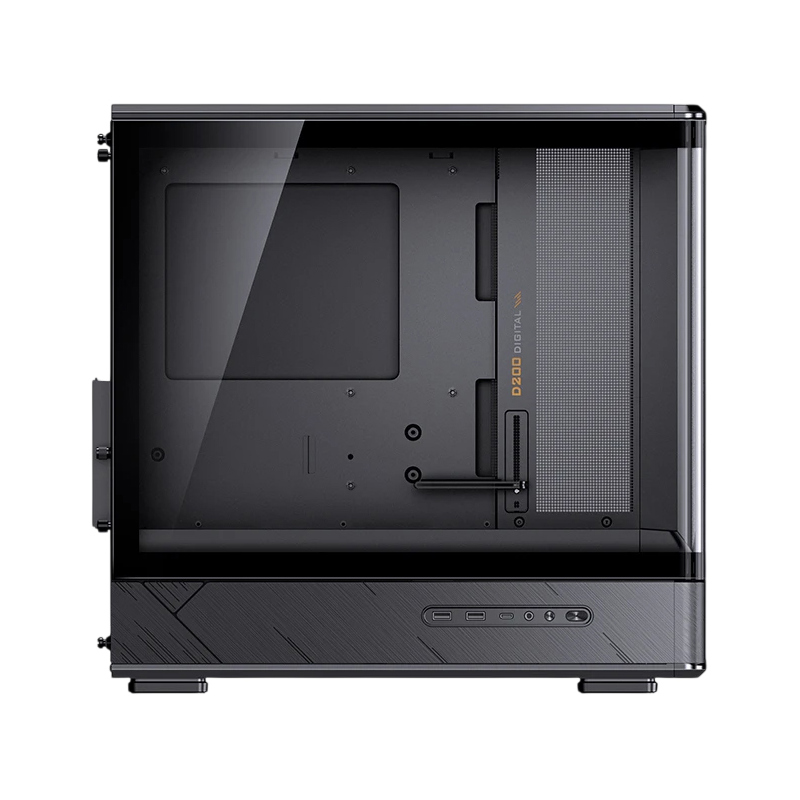 Корпус для ПК Jonsbo D200, Mini Tower, чёрный, под mATX, Mini-ITX, материал закалённое стекло, сталь, фото 4