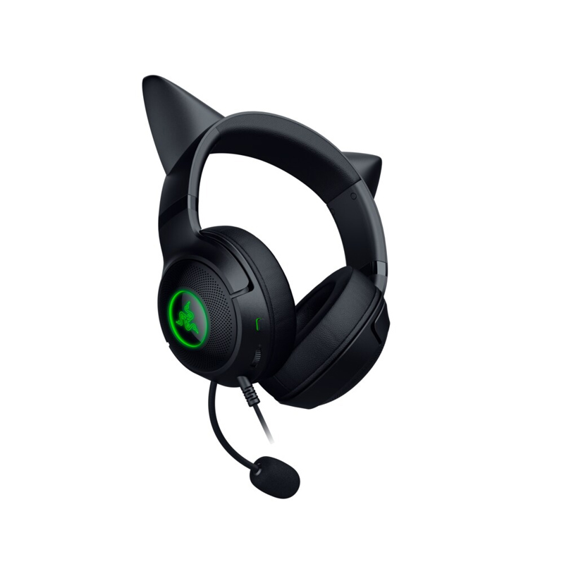 Гарнитура Razer Kraken Kitty V2, проводное подключение, USB Type-A, накладные, чёрный, для геймеров, фото 6