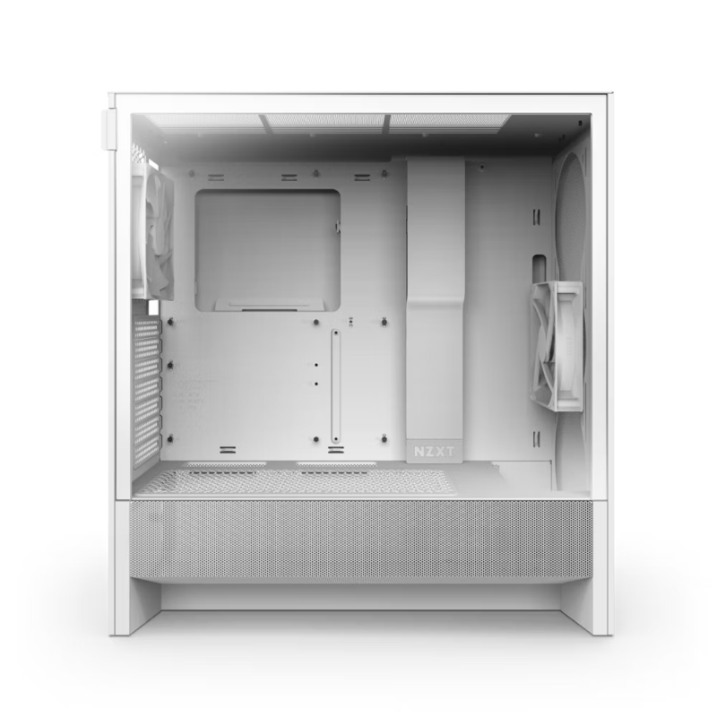 Корпус ПК без блока Case NZXT H5 Flow (2024), Midi-Tower, TG, 1x120mm, 1xUSB-A 3.2 + 1xUSB-C 3.2, E-ATX, ATX, mATX, mITX White, фото 3