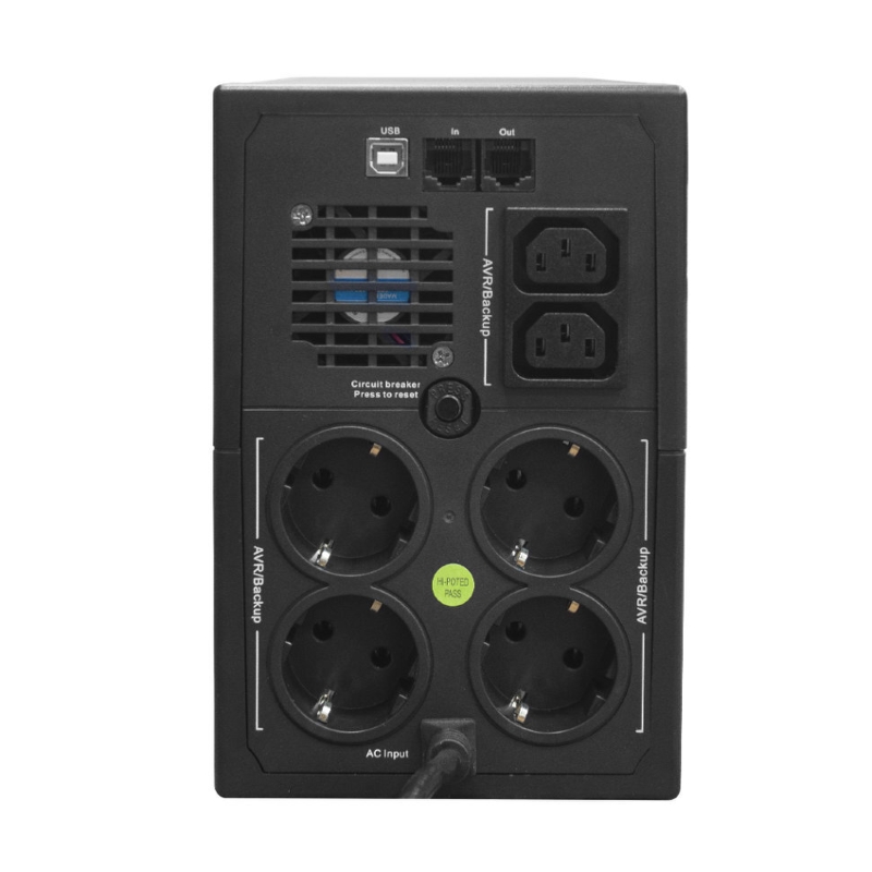 ИБП Hiden Line-Iinteractive Tower UPS Schuko LCD ULS1500C, 1500 ВА, 900 Вт, Line-Interactive, 6 розеток, фото 4