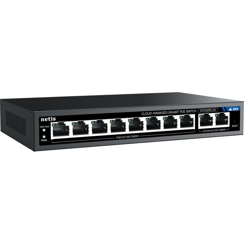 Коммутатор Netis ST210GPD-2G управляемый, 8 портов PoE 1 Гбит/с, 2 порта 1 Гбит/с, 117 Вт, фото 2
