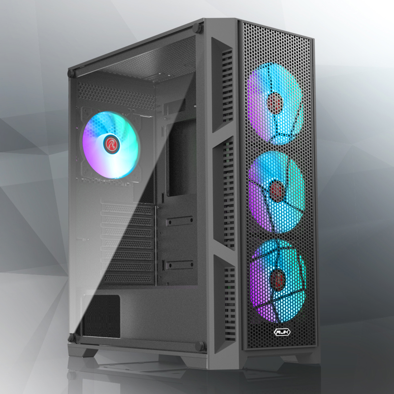 Корпус для ПК Raijintek ARCADIA III-MS4, Midi Tower, чёрный, под ATX, mATX, Mini-ITX, подсветка ARGB, фото 2