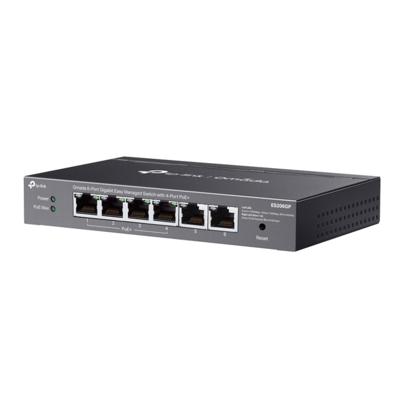 Коммутатор TP-Link Omada ES206GP с упрощённым управлением, 6 портов 1 Гбит/с, 4 порта PoE+, фото 3