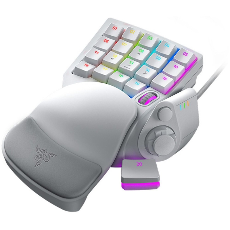 Клавиатура Razer Tartarus Pro Mercury, проводное подключение, USB-A, механические, белый, подсветка, фото 2