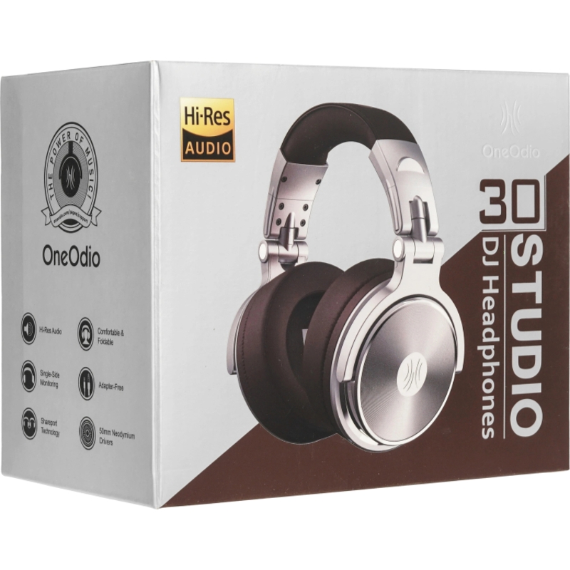 Гарнитура Oneodio Studio Pro 30, проводное подключение, Jack, Mini-jack, полноразмерные, коричневый, фото 8