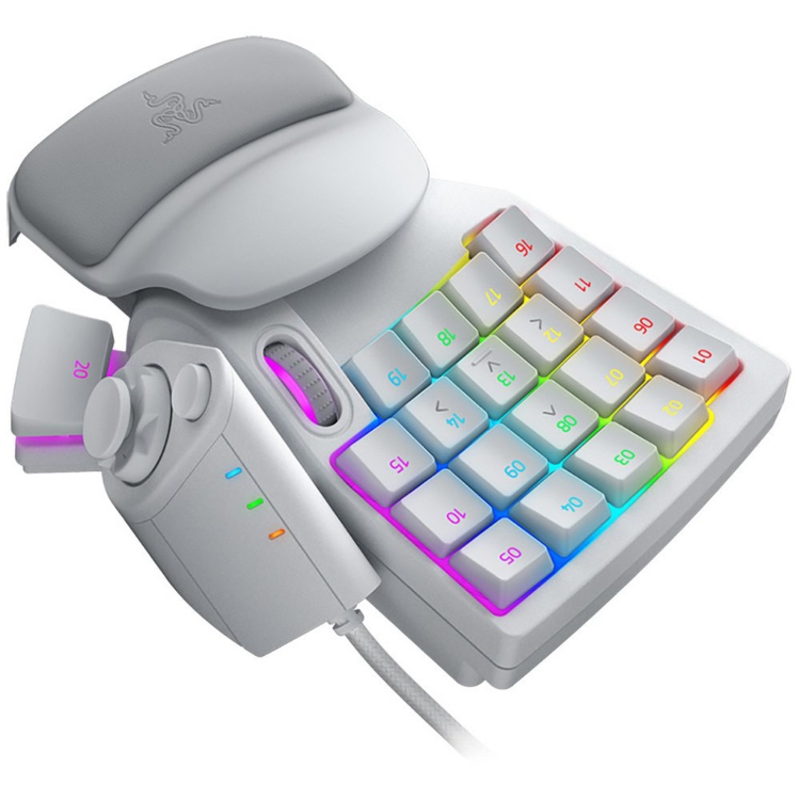 Клавиатура Razer Tartarus Pro Mercury, проводное подключение, USB-A, механические, белый, подсветка, фото 3