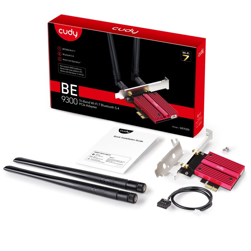 Wi-Fi адаптер Cudy WE9300 PCI Express, Wi-Fi 6, 2,4/5/6 ГГц, съёмные антенны, фото 5
