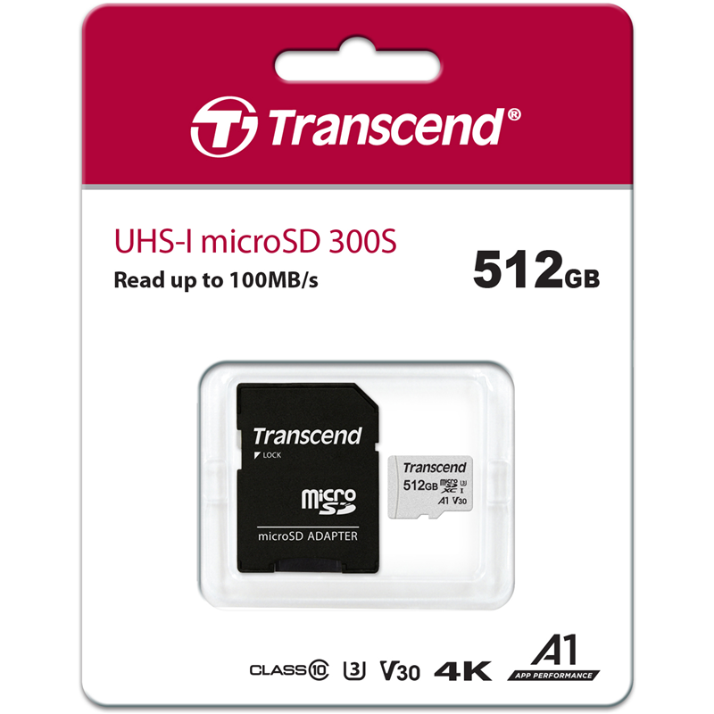 Карта памяти Transcend TS512GUSD300S-A, 512 ГБ, фото 2