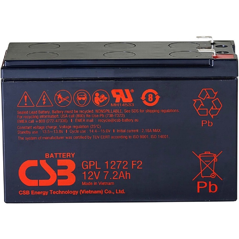 Батарея для ИБП CSB GP1272 F2, 12 В, 7.2 А·ч, фото 2