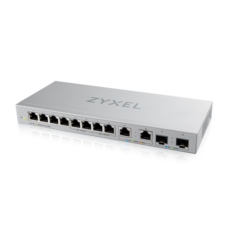 Коммутатор ZYXEL XGS1010-12 неуправляемый, 8 портов 1 Гбит/с, 2 порта 2,5 Гбит/с, 2 SFP+, фото 3