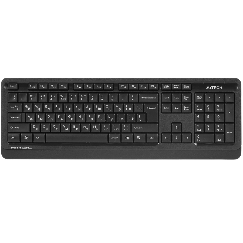 Комплект клавиатура и мышь A4Tech + Fstyler FG1012, беспроводное подключение, USB-A, чёрный, фото 2