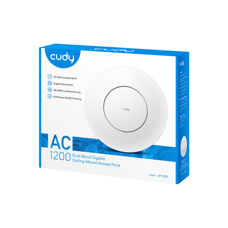 Потолочная точка доступа Cudy AC1200, порт 1 Гбит/с, PoE 802.3af, инжектор 48 В в комплекте, фото 6