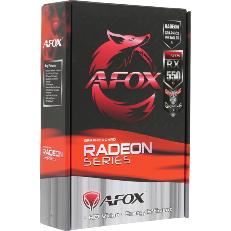 Видеокарта Видеокарта Afox RX550 2GB GDDR5 128bit DVI DP HDMI 2FAN RTL (AFOX CORPORATION AFRX550-2048D5H2-V4), фото 8