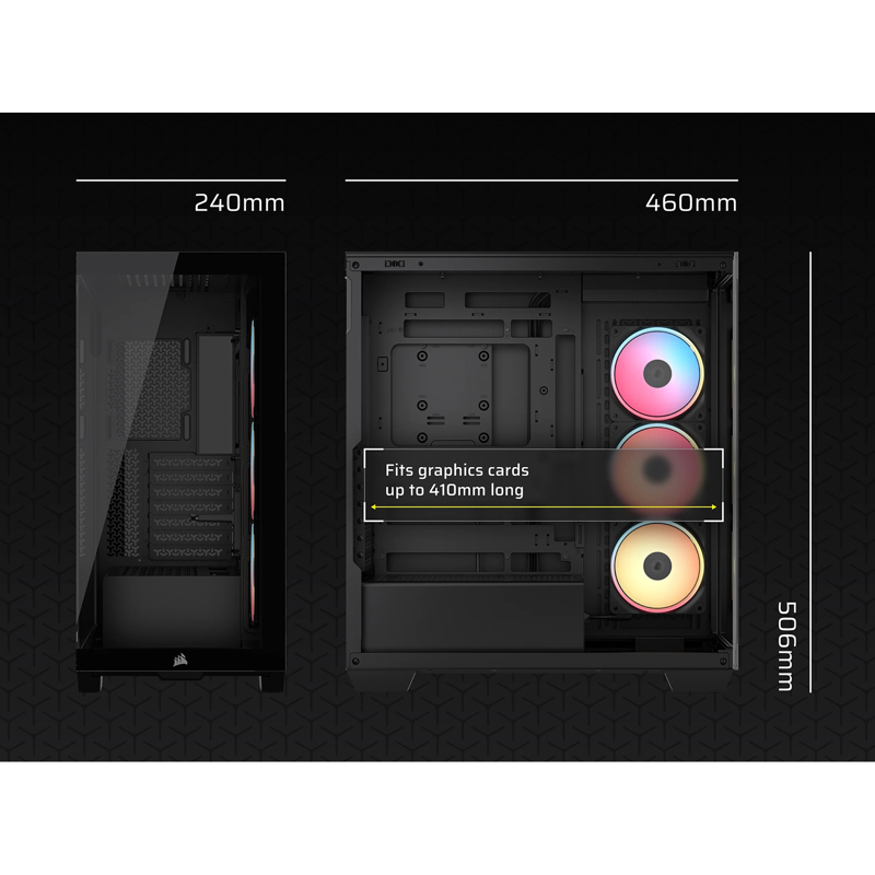 Корпус для ПК Corsair 3500X LX-R RGB iCUE LINK, Midi Tower, чёрный, под ATX, E-ATX, mATX, Mini-ITX, фото 8