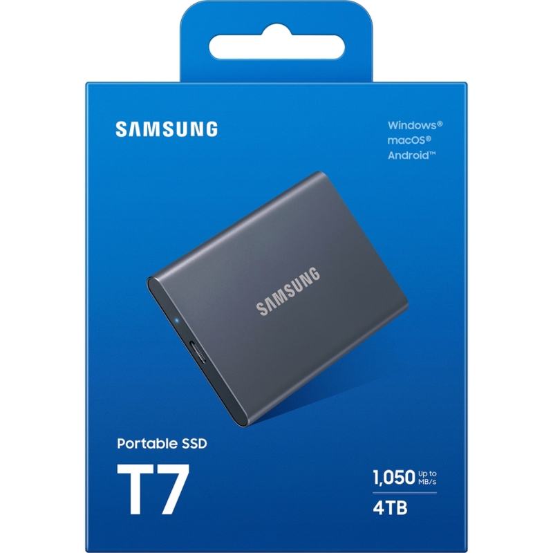 Внешний накопитель Samsung T7, SSD 4 ТБ, USB 3.2 Gen 2 Type-C, чтение 1050 МБ/с, запись 1000 МБ/с, фото 9