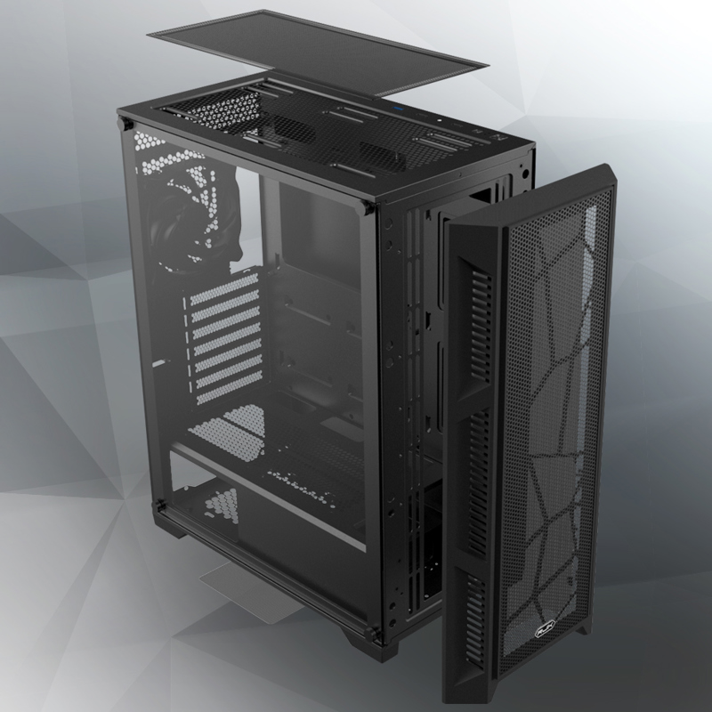 Корпус для ПК Raijintek ARCADIA III-MS4, Midi Tower, чёрный, под ATX, mATX, Mini-ITX, подсветка ARGB, фото 10