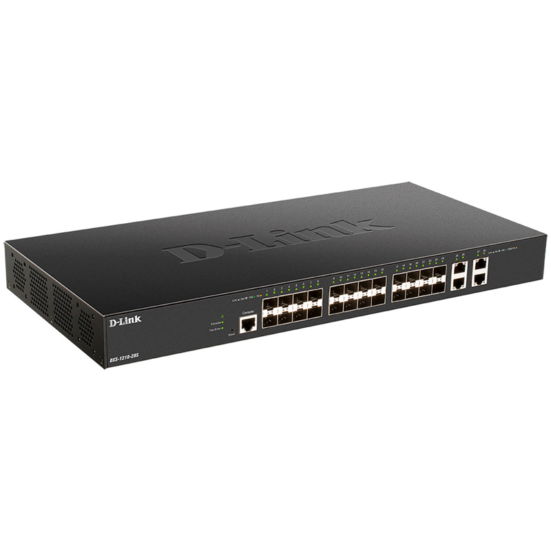 Коммутатор D-Link DXS-1210-28S смарт L2+, 24 слота SFP+ 10 Гбит/с, 4 порта 10GBASE-T, фото 2