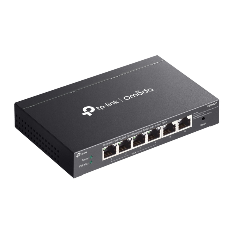 Коммутатор TP-Link Omada ES206GP с упрощённым управлением, 6 портов 1 Гбит/с, 4 порта PoE+, фото 4