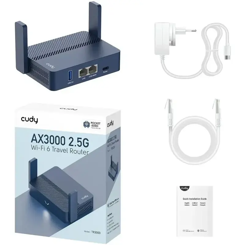 Wi-Fi роутер Cudy AX3000 2.5G Wi-Fi 6 Router with USB, Wi-Fi 5, фото 4