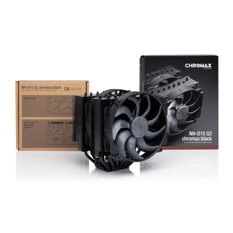 Кулер для процессора Noctua NH-D15 G2 chromax.black, до 228 Вт, вентилятор 140 мм, шум 24.8 дБА, фото 8