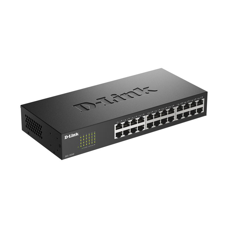 Коммутатор D-Link DES-1024D неуправляемый, 24 порта 100 Мбит/с, для стойки 19″, фото 3