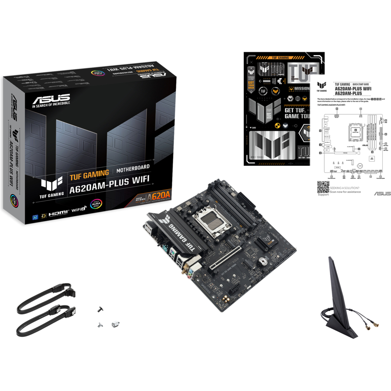 Материнская плата ASUS TUF A620AM-PLUS WIFI, AM5, AMD A620, Micro-ATX, DDR5, фото 8