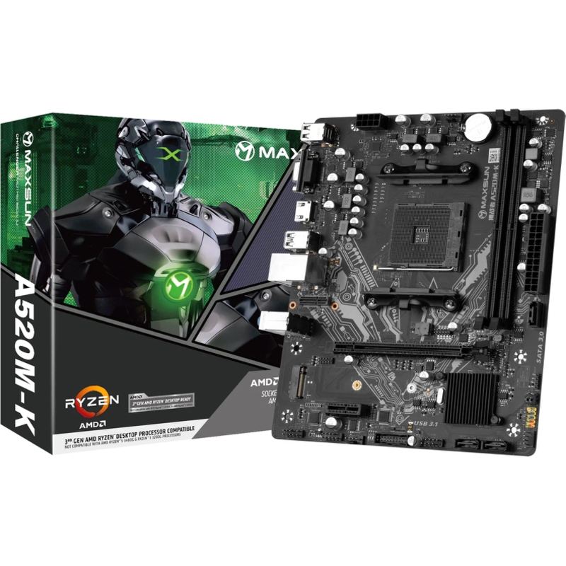 Материнская плата Maxsun MS-Challenger A520M-K, AM4, AMD A520, Micro-ATX, DDR4, фото 6