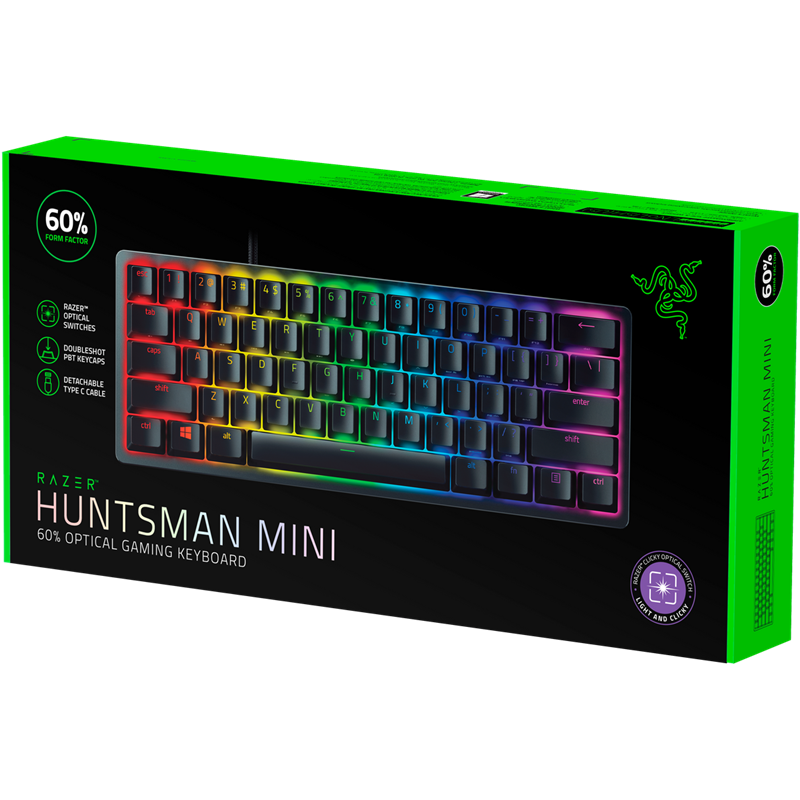 Клавиатура Razer Huntsman Mini - Russian Layout, проводное подключение, USB-A, оптико-механические, фото 5