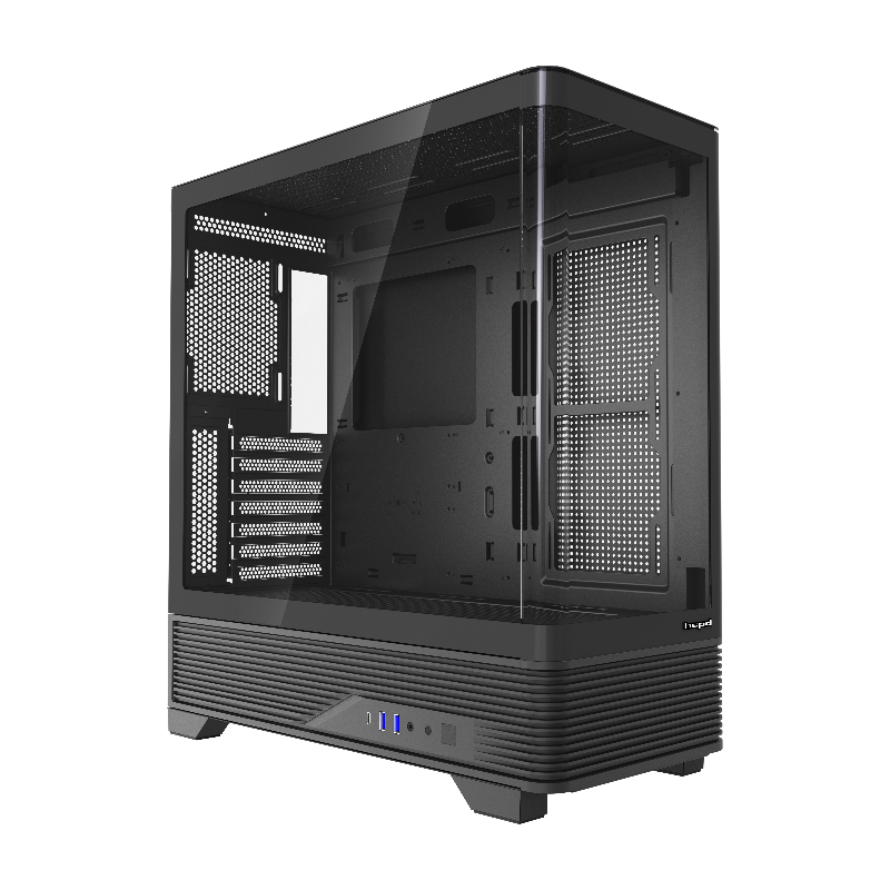 Корпус для ПК Hspd F560, Midi Tower, чёрный, под ATX, mATX, mITX, материал закалённое стекло, сталь, фото 6