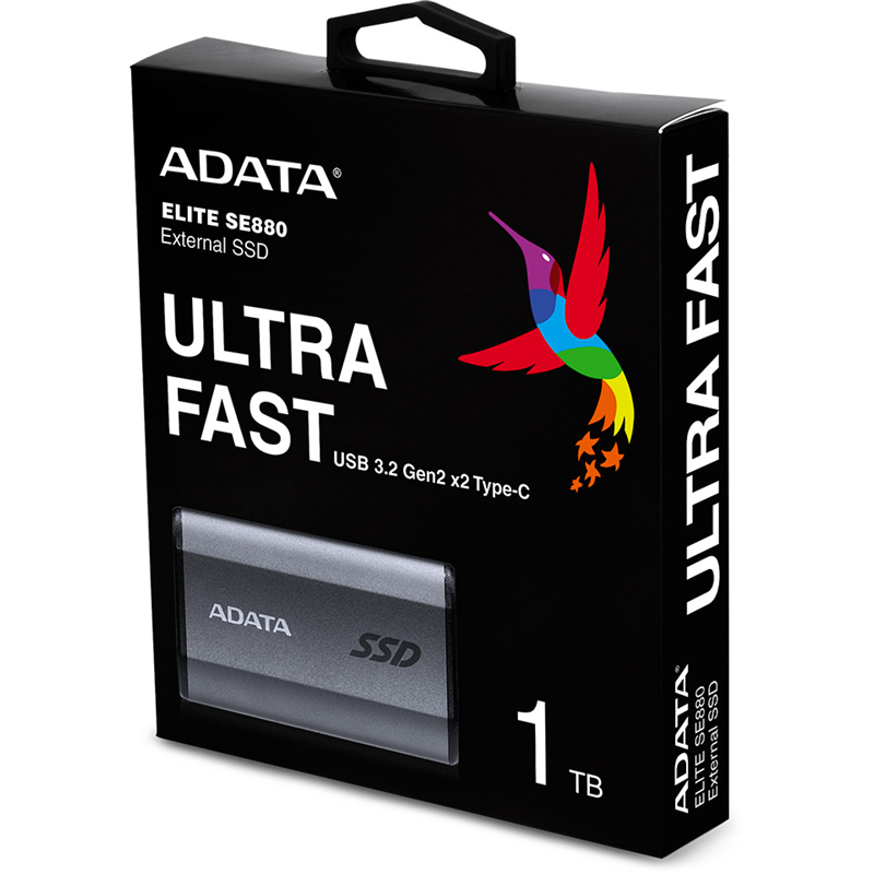 Внешний накопитель ADATA SE880, SSD 1 ТБ, USB 3.2 Gen 2 Type-C, чтение 2000 МБ/с, фото 8