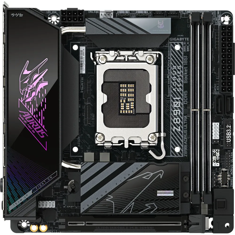 Материнская плата Gigabyte Z890I AORUS ULTRA, LGA1851, Intel Z890, Mini-ITX, DDR5, фото 2