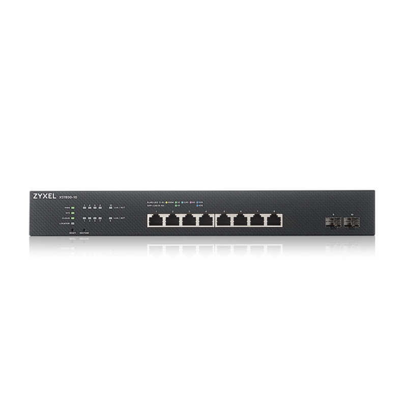 Коммутатор ZYXEL NebulaFlex XS1930-10 управляемый, 8 портов RJ-45 до 10 Гбит/с, 2 SFP+, стойка 19″, фото 2
